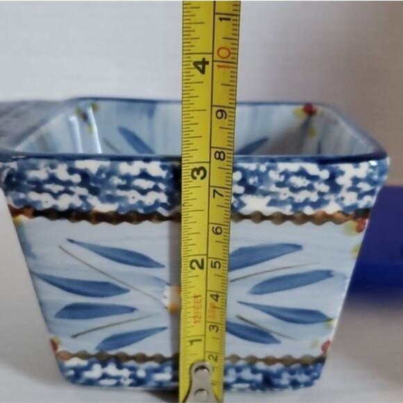 Temp-tations Ramekins Old World Ovenware Bakeware Cookware 10 oz Blue Lids - Picture 9 of 13